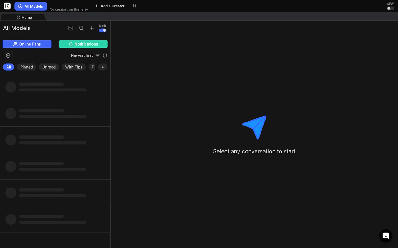 Inflowwww desktop app showing the Messages Pro inbox